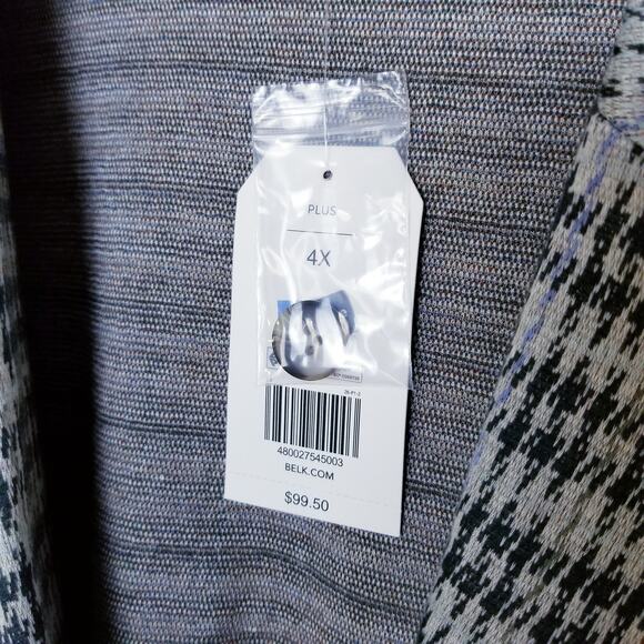 3 FOR $25 - *NEW* WONDERLY Knit Houndstooth One-Button Blazer - Size 4X - Picture 6 of 7